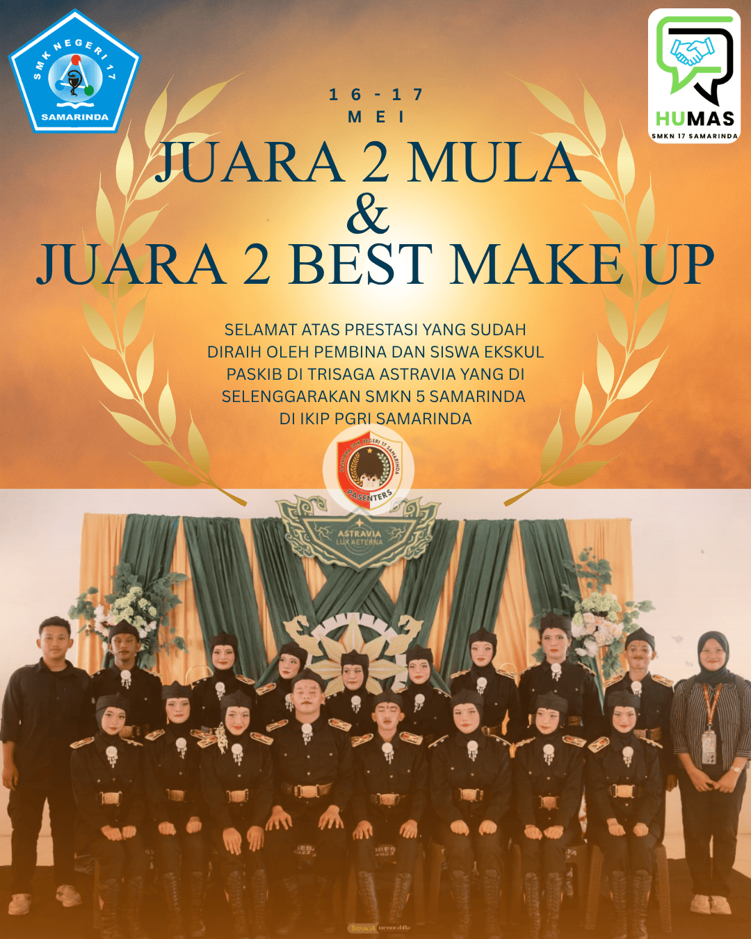 Ekskul Paskib Menyabet 2 piala di Lomba Trisaga Stravia, 16-17 Mei 2026 Ekskul Paskib Menyabet 2 piala di Lomba Trisaga Stravia, 16-17 Mei 2026