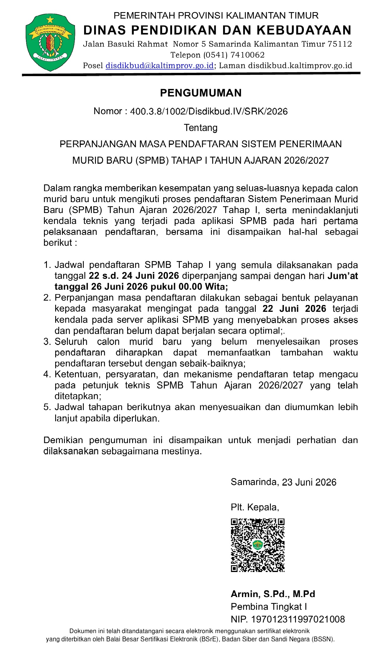 Spmb jalur prestasi dan afirmasi jadwalnya diperpanjang sampai 26 Juni 2026 Spmb jalur prestasi dan afirmasi jadwalnya diperpanjang sampai 26 Juni 2026