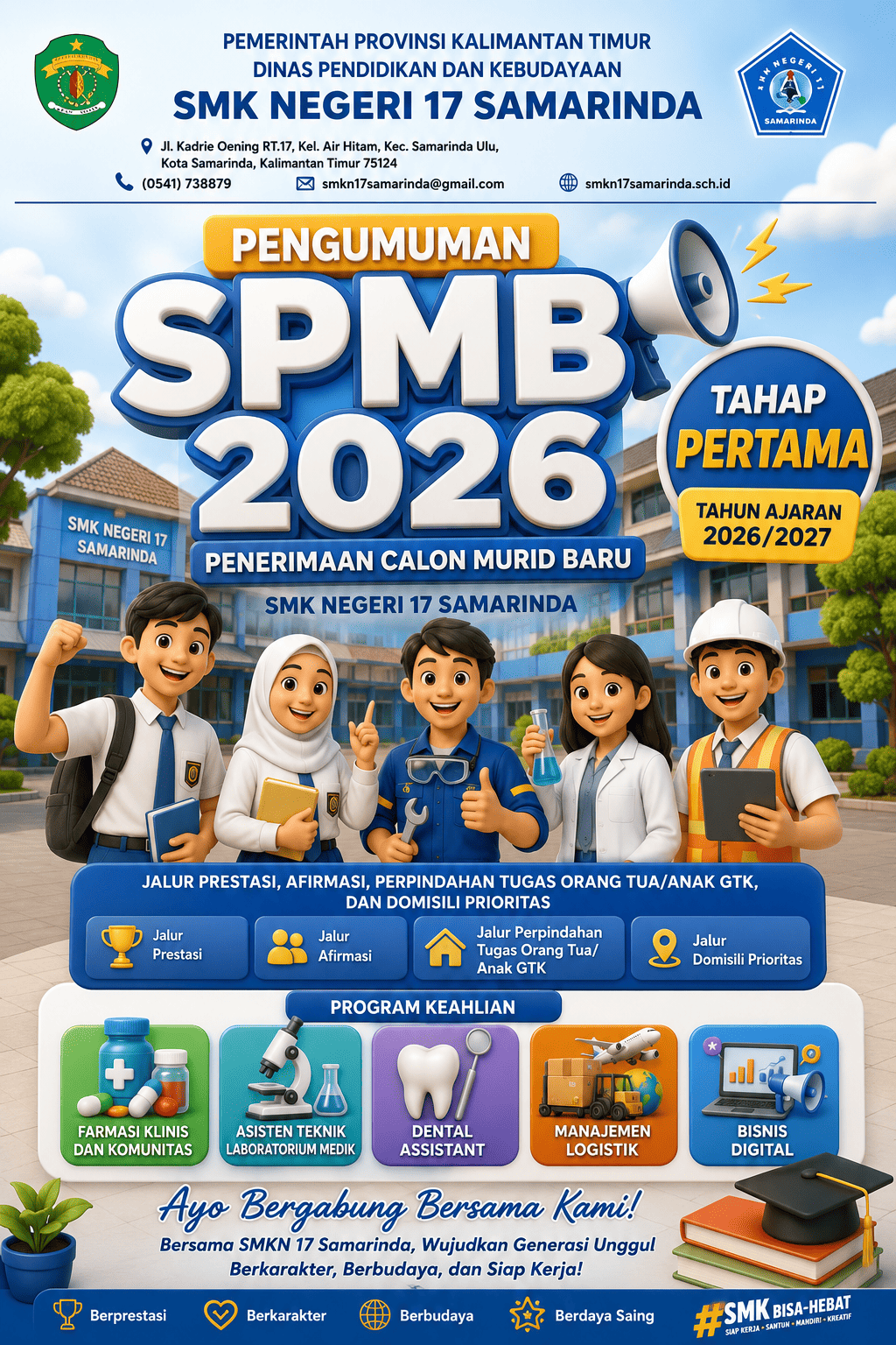 Pengumuman SPMB 2026, Tahap Pertama jalur Prestasi dan Afirmasi