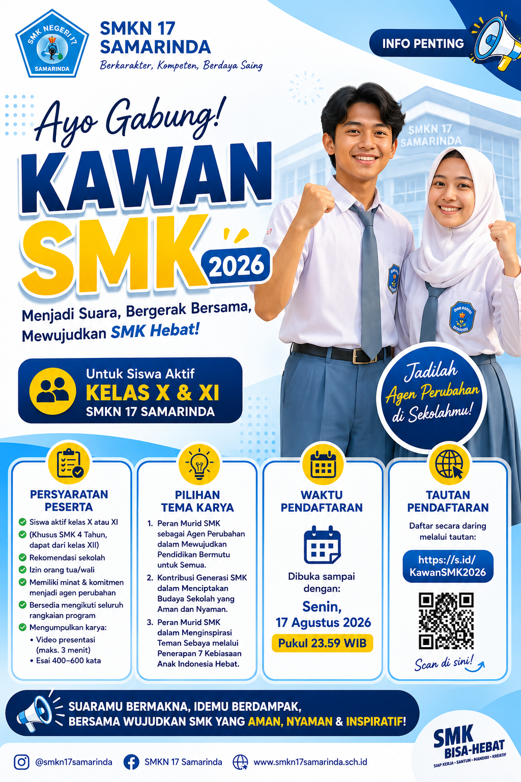 Ayo Jadi Kawan SMK 2026: Saatnya Siswa SMKN 17 Samarinda Menjadi Agen Perubahan! Ayo Jadi Kawan SMK 2026: Saatnya Siswa SMKN 17 Samarinda Menjadi Agen Perubahan!