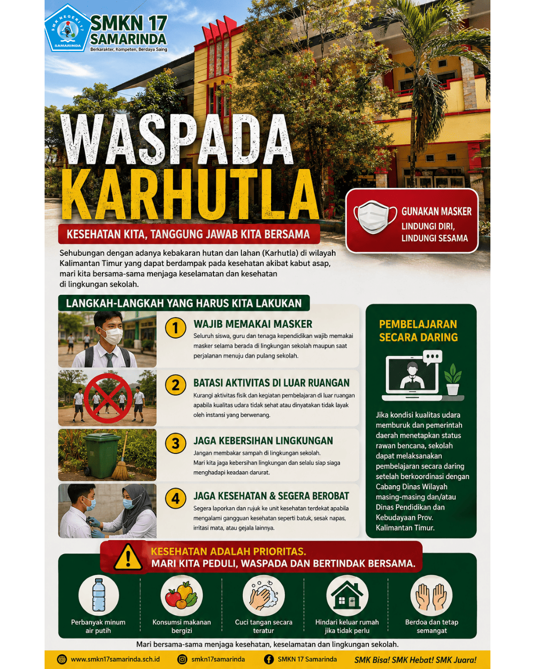 SMKN 17 Samarinda Tingkatkan Kesiapsiagaan Menghadapi Dampak Kebakaran Hutan dan Lahan