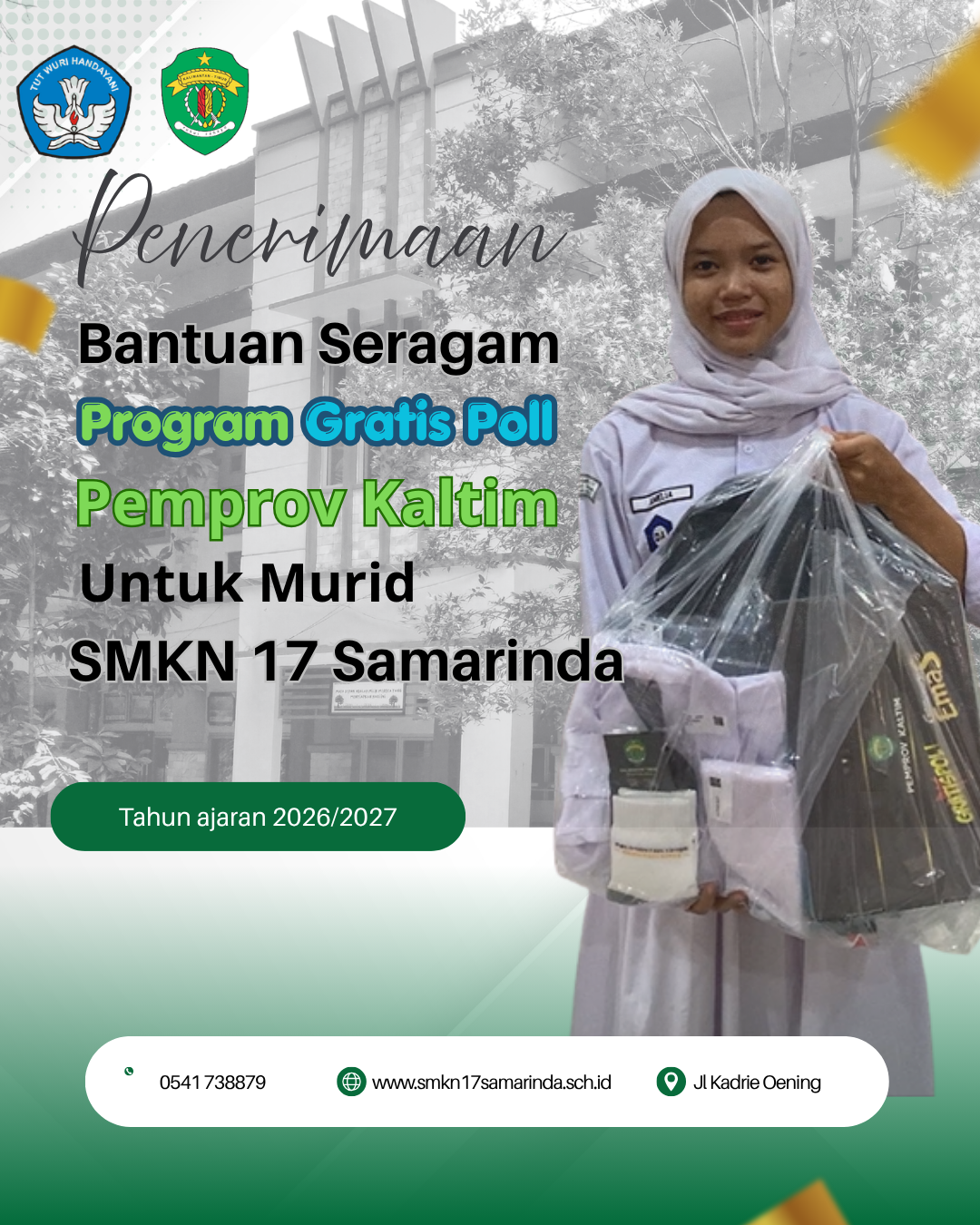 Siswa Kelas X SMKN 17 Samarinda Terima Bantuan Seragam Program Gratis Pol dari Pemerintah Provinsi Kalimantan Timur Siswa Kelas X SMKN 17 Samarinda Terima Bantuan Seragam Program Gratis Pol dari Pemerintah Provinsi Kalimantan Timur