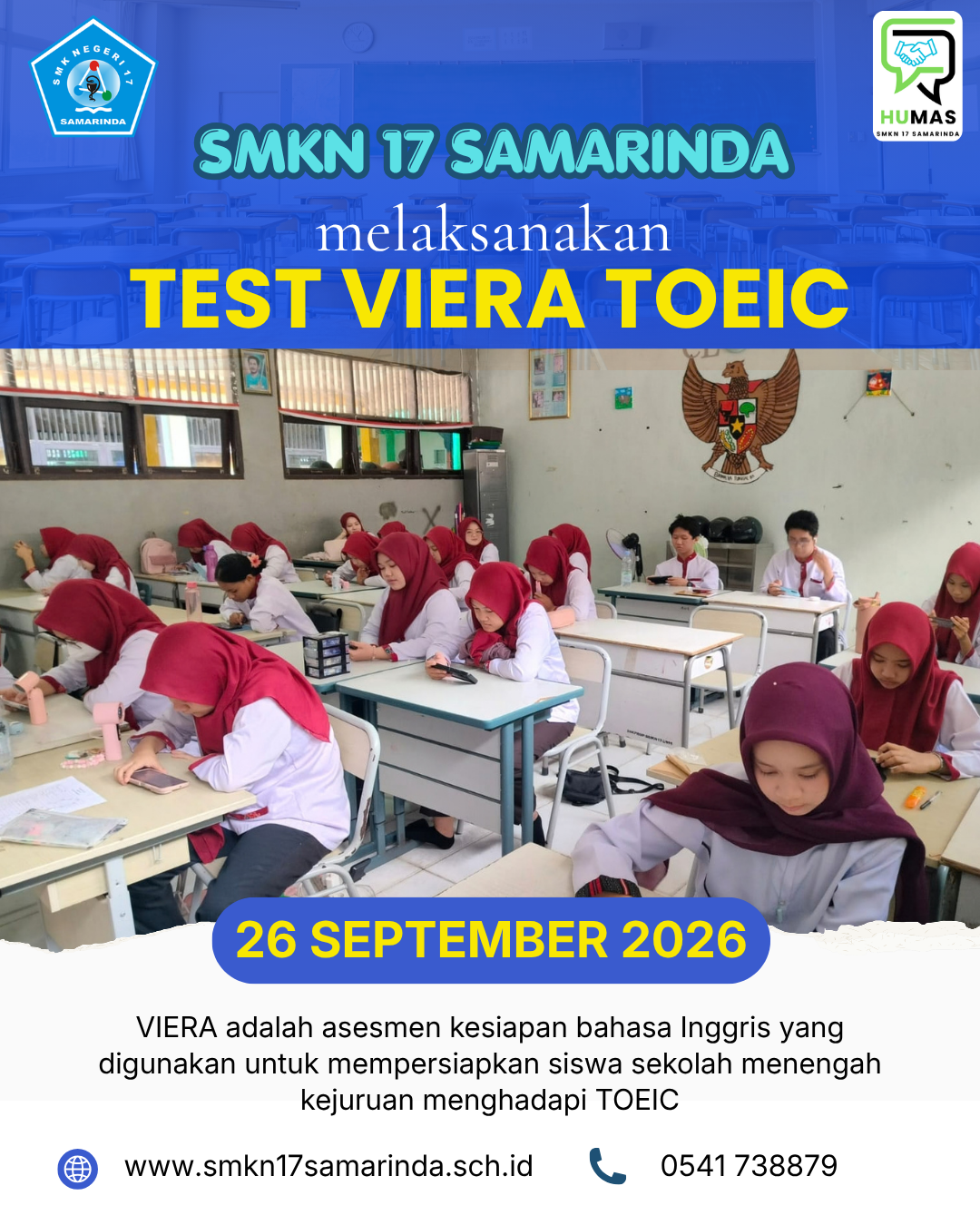 SMKN 17 Samarinda Laksanakan Tes Seleksi VIERA TOEIC bagi Siswa Kelas XII SMKN 17 Samarinda Laksanakan Tes Seleksi VIERA TOEIC bagi Siswa Kelas XII