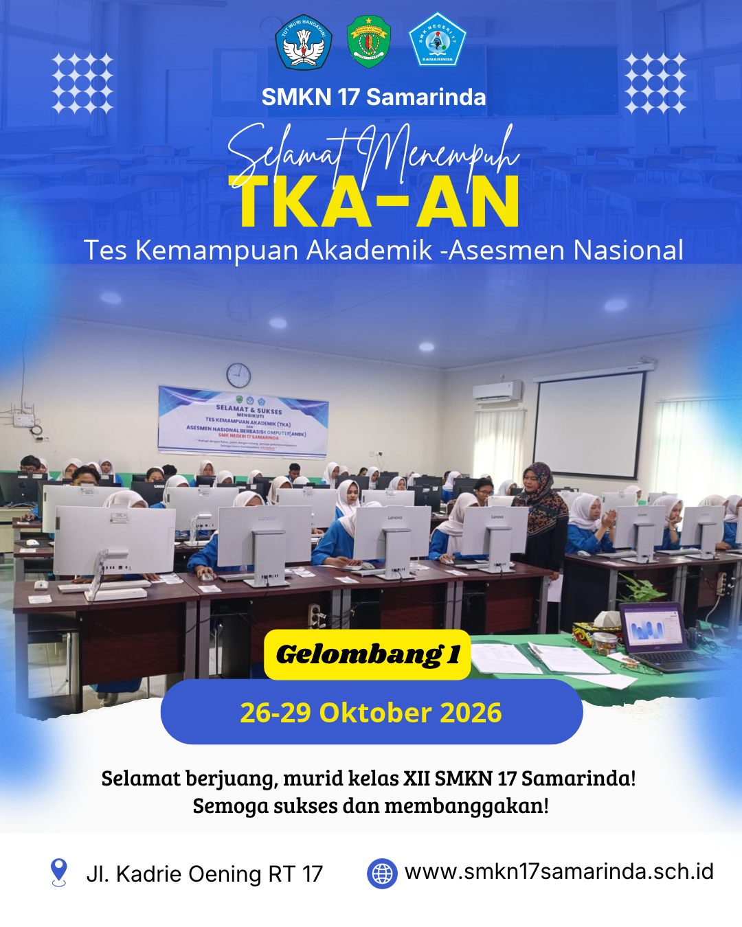 Murid Kelas XII SMKN 17 Samarinda Laksanakan TKA-AN Tahun 2026, Junjung Tinggi Integritas dan Kejujuran Murid Kelas XII SMKN 17 Samarinda Laksanakan TKA-AN Tahun 2026, Junjung Tinggi Integritas dan Kejujuran